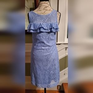 Lilly Pulitzer powder blue lacey dress with ruffle sz M and L